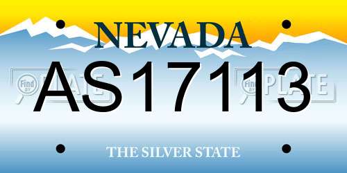AS17113 Nevada License Plate