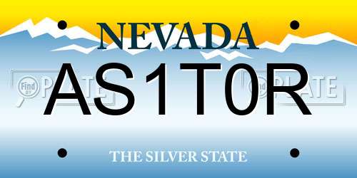 AS1T0R Nevada License Plate