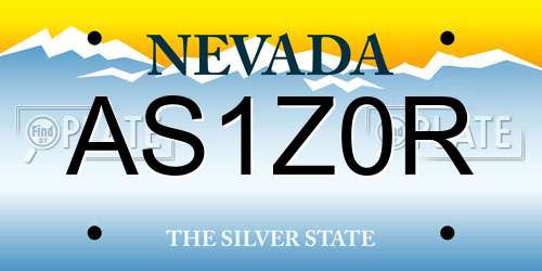 AS1Z0R Nevada License Plate