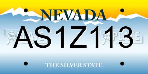 AS1Z113 Nevada License Plate