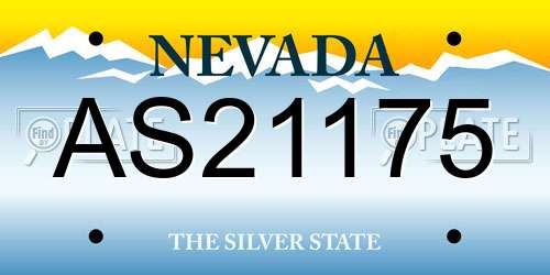 AS21175 Nevada License Plate