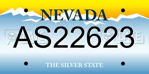 AS22623 Nevada License Plate