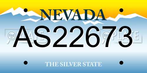AS22673 Nevada License Plate