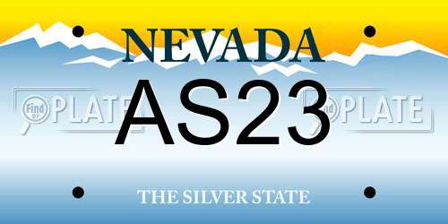 AS23 Nevada License Plate