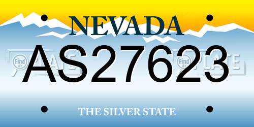 AS27623 Nevada License Plate