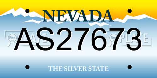 AS27673 Nevada License Plate