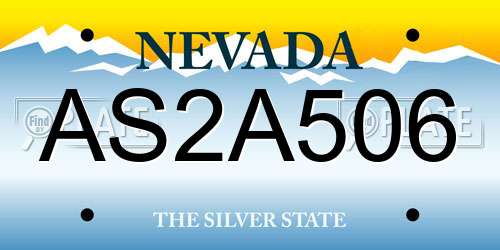 AS2A506 Nevada License Plate