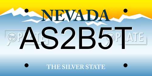 AS2B5T Nevada License Plate