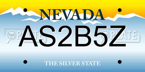 AS2B5Z Nevada License Plate