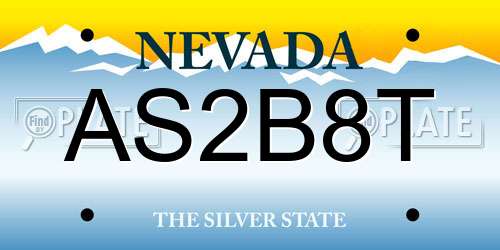 AS2B8T Nevada License Plate