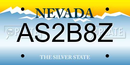 AS2B8Z Nevada License Plate