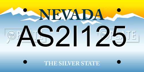 AS2I125 Nevada License Plate