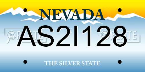 AS2I128 Nevada License Plate
