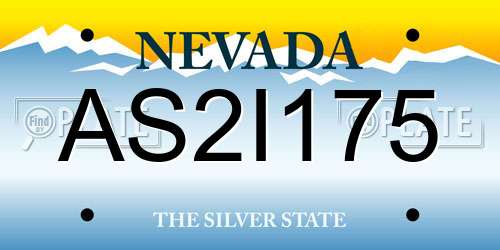 AS2I175 Nevada License Plate