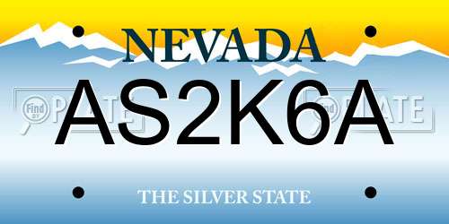 AS2K6A Nevada License Plate