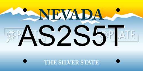 AS2S5T Nevada License Plate