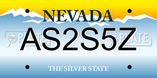 AS2S5Z Nevada License Plate