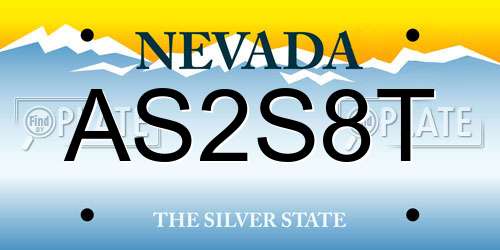 AS2S8T Nevada License Plate