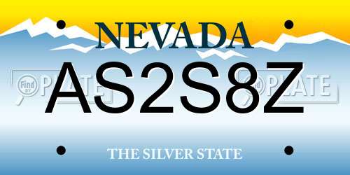 AS2S8Z Nevada License Plate
