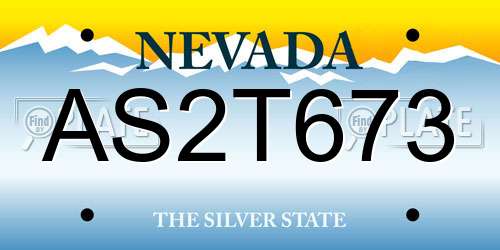 AS2T673 Nevada License Plate