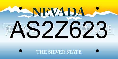 AS2Z623 Nevada License Plate