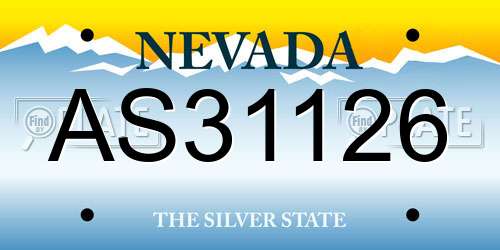 AS31126 Nevada License Plate