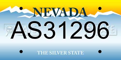 AS31296 Nevada License Plate