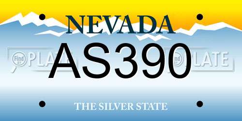 AS390 Nevada License Plate