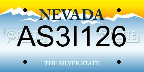 AS3I126 Nevada License Plate