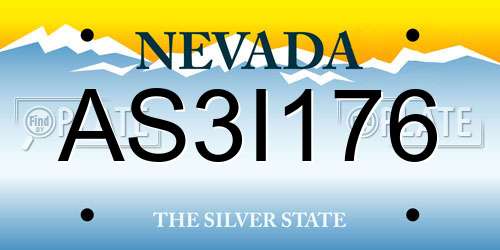 AS3I176 Nevada License Plate