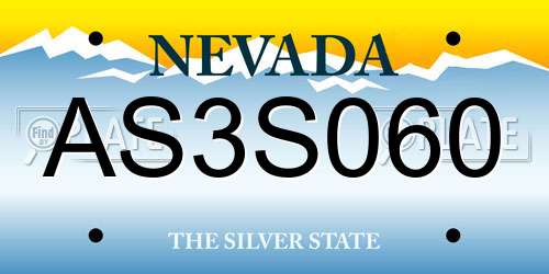 AS3S060 Nevada License Plate
