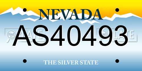 AS40493 Nevada License Plate