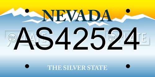 AS42524 Nevada License Plate