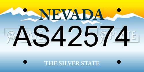 AS42574 Nevada License Plate