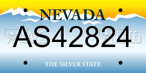 AS42824 Nevada License Plate