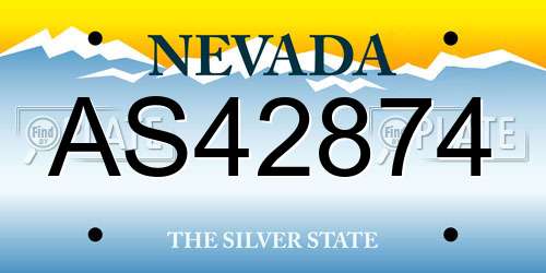 AS42874 Nevada License Plate
