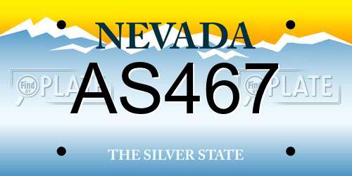 AS467 Nevada License Plate