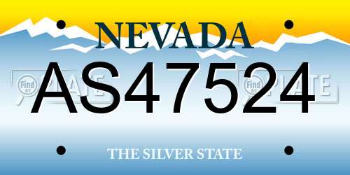 AS47524 Nevada License Plate