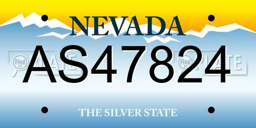 AS47824 Nevada License Plate