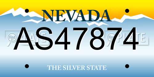 AS47874 Nevada License Plate