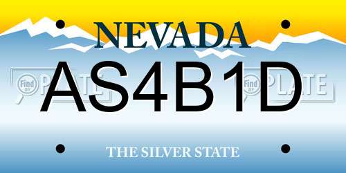 AS4B1D Nevada License Plate