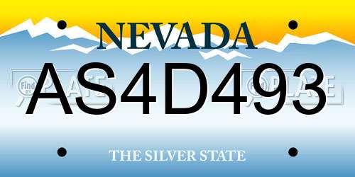 AS4D493 Nevada License Plate