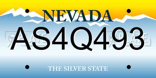 AS4Q493 Nevada License Plate