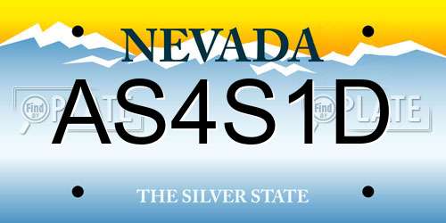AS4S1D Nevada License Plate
