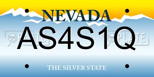AS4S1Q Nevada License Plate
