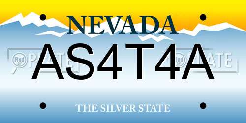 AS4T4A Nevada License Plate
