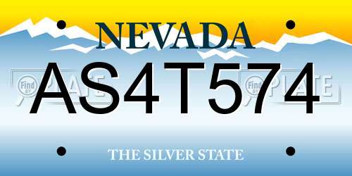 AS4T574 Nevada License Plate