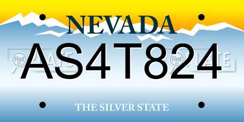 AS4T824 Nevada License Plate