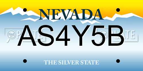 AS4Y5B Nevada License Plate