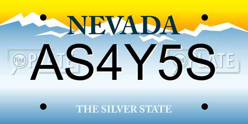 AS4Y5S Nevada License Plate
